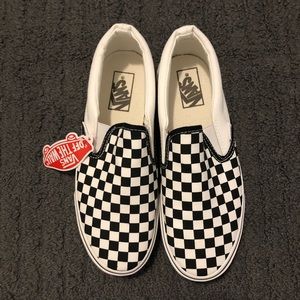 White and Black Checkered Vans